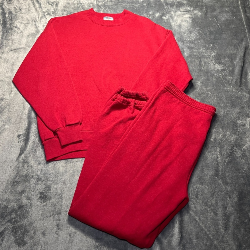 Vintage Jerzees Sweatshirt Sweatpants Set Adult Med & Large USA 90s Joggers Y2k